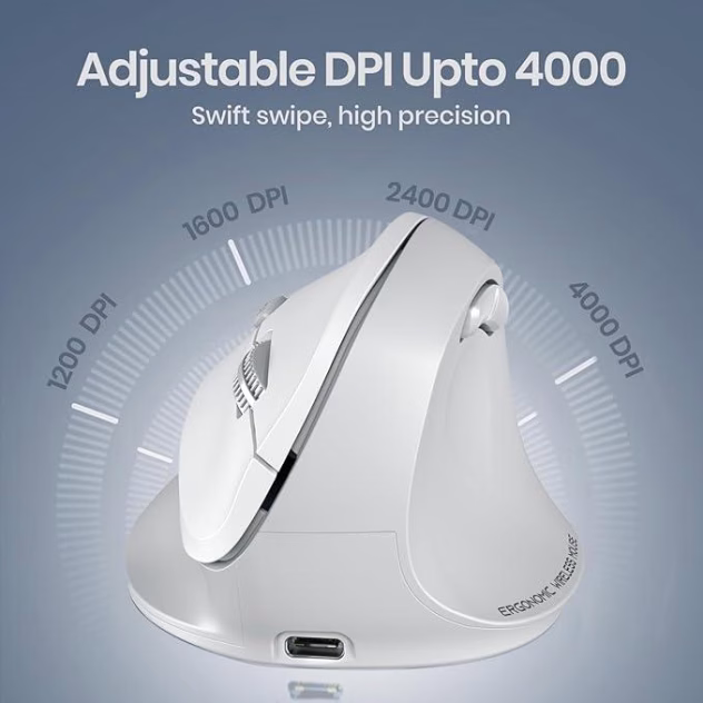 Portronics Toad Ergo 4 juhtmevaba hiir külgvaates